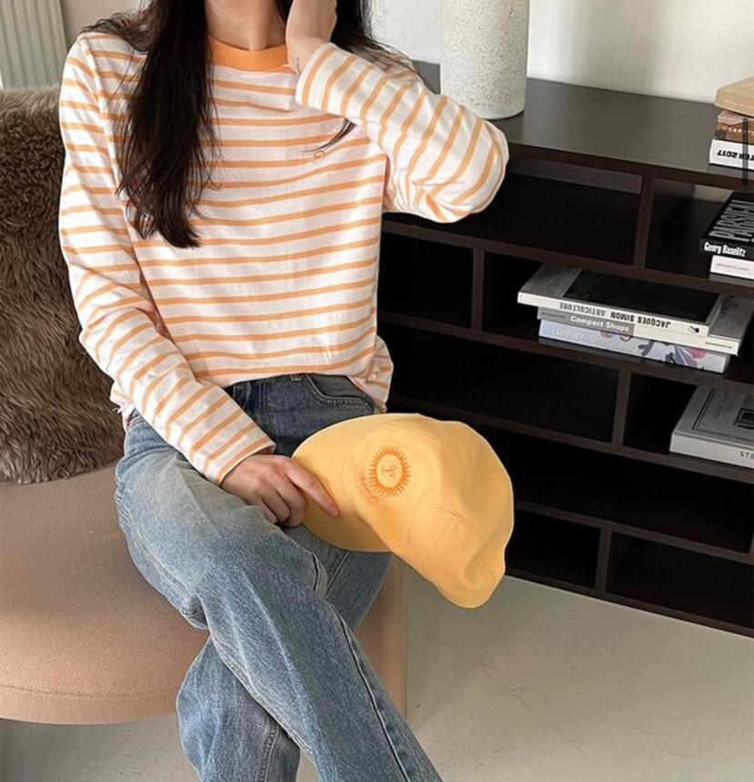 AWESOME-L韓國㊣直郵東大門代購女裝新品時尚職業25春夏長袖T恤AWESOME-L長袖T恤