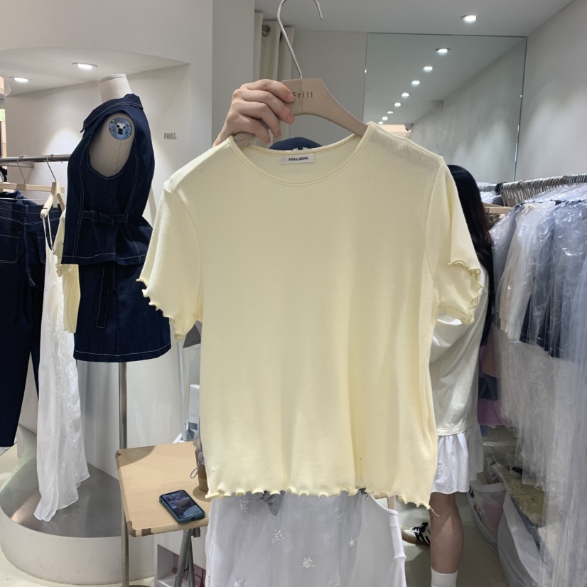 FRILL韓國直郵㊣東大門實拍女裝新款25春夏時尚人氣推薦T恤FRILLT恤圖色3