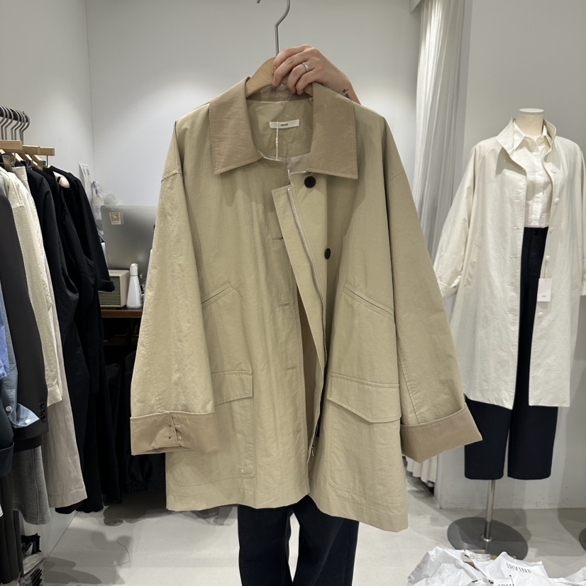 IRVINE韓國直郵㊣東大門實拍女裝新品25春夏職業人氣長款風衣IRVINE長款風衣