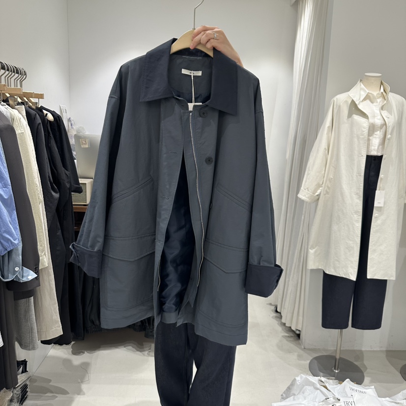 IRVINE韓國直郵㊣東大門實拍女裝新品25春夏職業人氣長款風衣IRVINE長款風衣圖色2