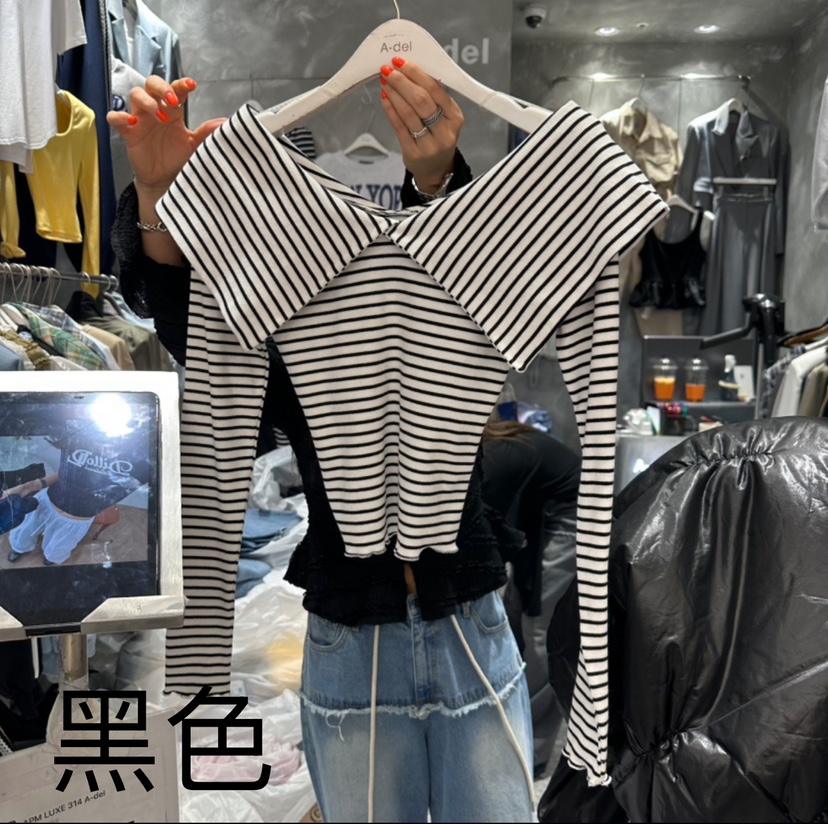 A-DEL韓國直郵㊣女裝新品25春夏職業時尚休閑熱賣人氣長袖T恤A-DEL長袖T恤圖色3