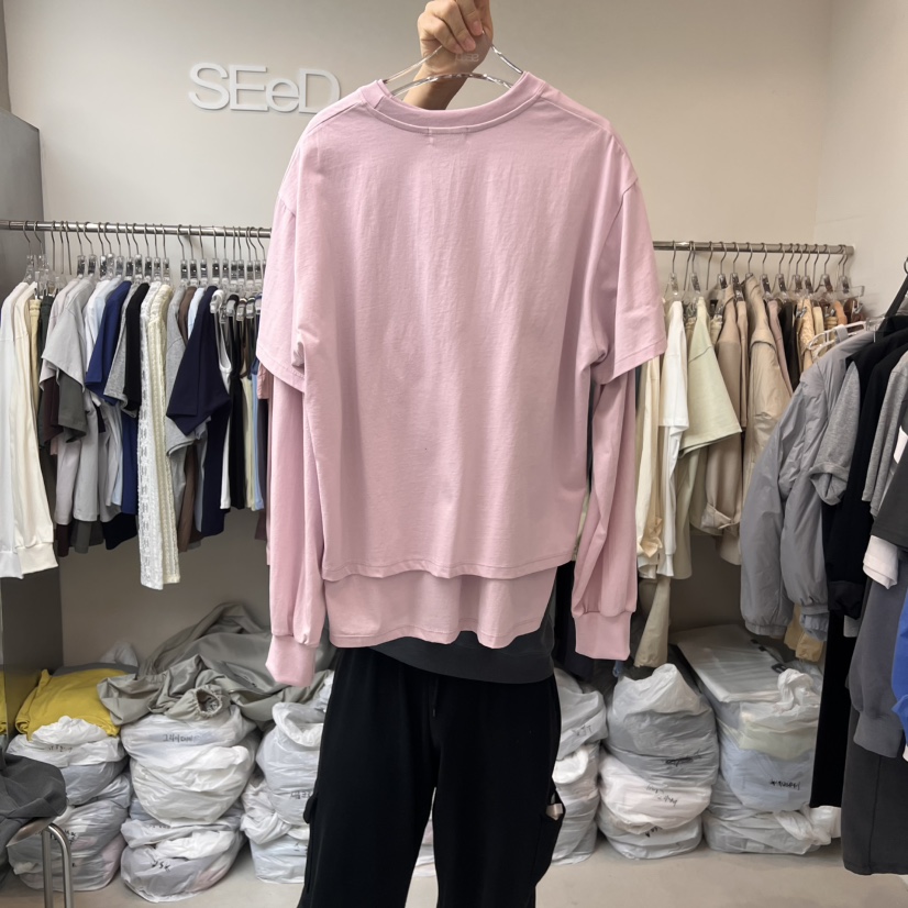 LEESEED-A韓國直郵㊣女裝新品推薦25春夏時尚人氣熱賣長袖T恤SEeD/LEESEED長袖T恤