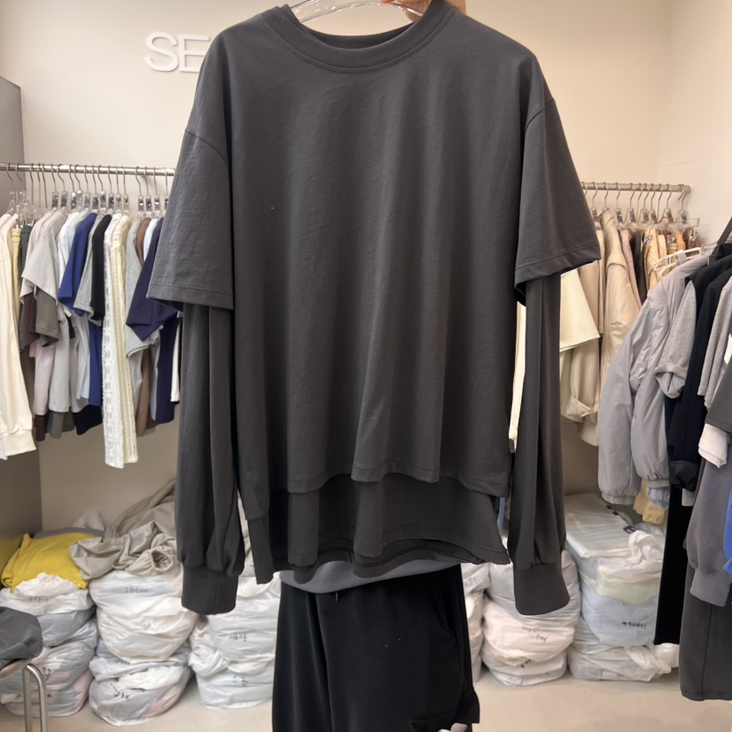 LEESEED-A韓國直郵㊣女裝新品推薦25春夏時尚人氣熱賣長袖T恤SEeD/LEESEED長袖T恤圖色2