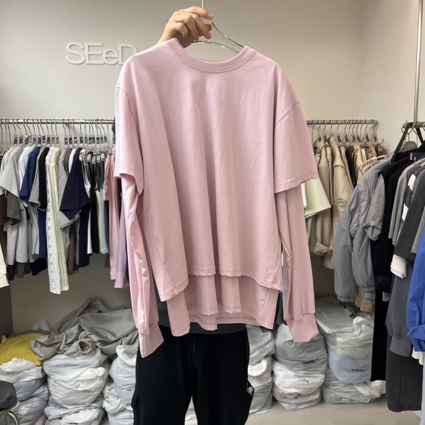 LEESEED-A韓國直郵㊣女裝新品推薦25春夏時尚人氣熱賣長袖T恤SEeD/LEESEED長袖T恤圖色3