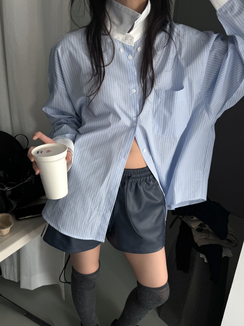 INSSENSE-A韓國㊣直郵東大門代購女裝新款人氣職業襯衫蕾絲衫INSSENSE-A襯衫/蕾絲衫