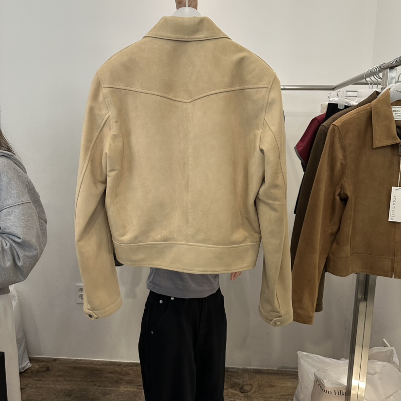 CREAM VILLA(此品牌名稱會遭售假投訴,建議淘寶店鋪商品名稱中不要使用)韓國直郵㊣女裝新款推薦皮衣山羊絨面革CREAMVILLA皮衣