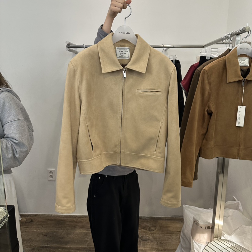 CREAM VILLA(此品牌名稱會遭售假投訴,建議淘寶店鋪商品名稱中不要使用)韓國直郵㊣女裝新款推薦皮衣山羊絨面革CREAMVILLA皮衣