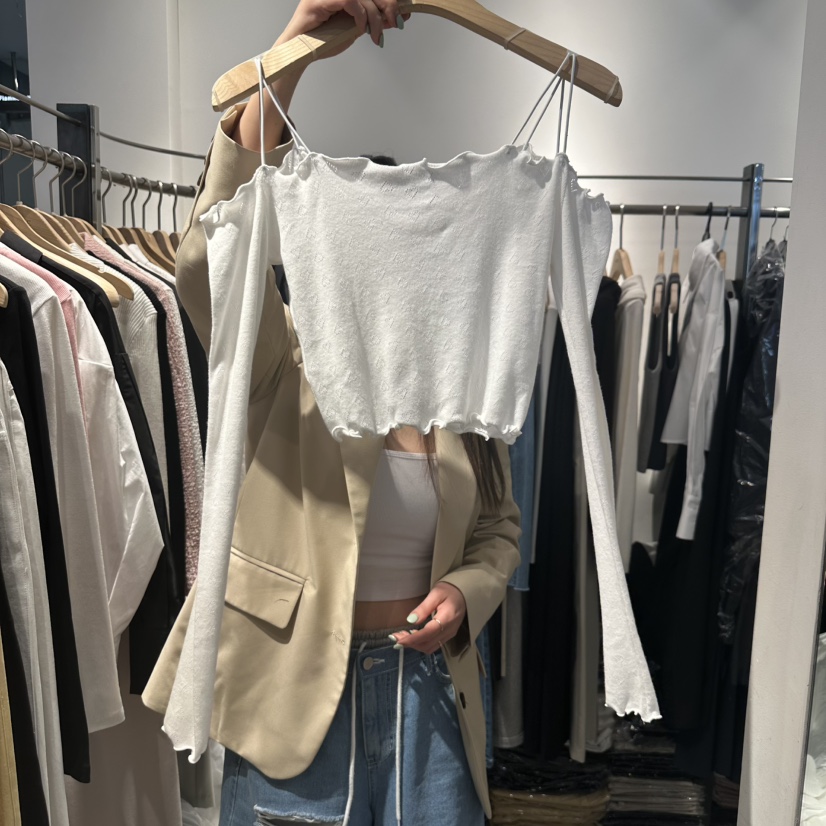 HABLE直郵韓國代購㊣女裝新款職業人氣時尚25春夏休閑長袖T恤HABLE長袖T恤