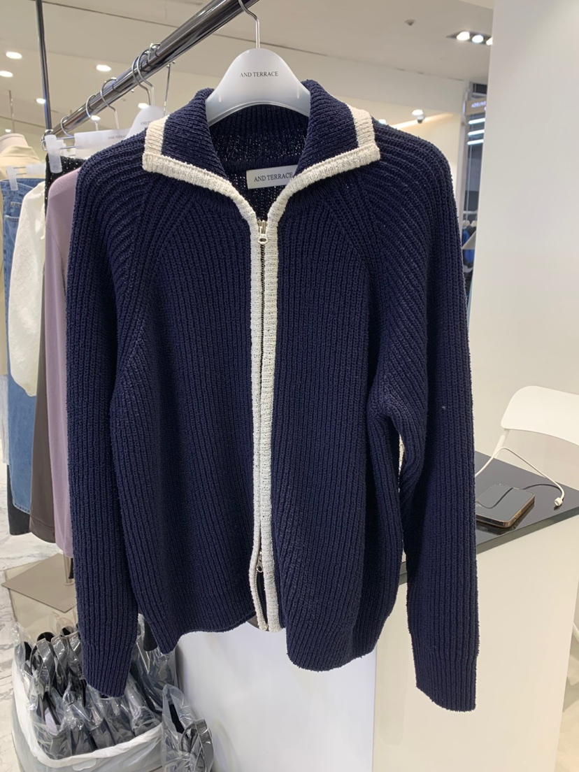 ANDTERRACE韓國直郵女士新品25春夏人氣推薦熱賣針織衫拉鏈ANDTERRACE針織衫圖色2