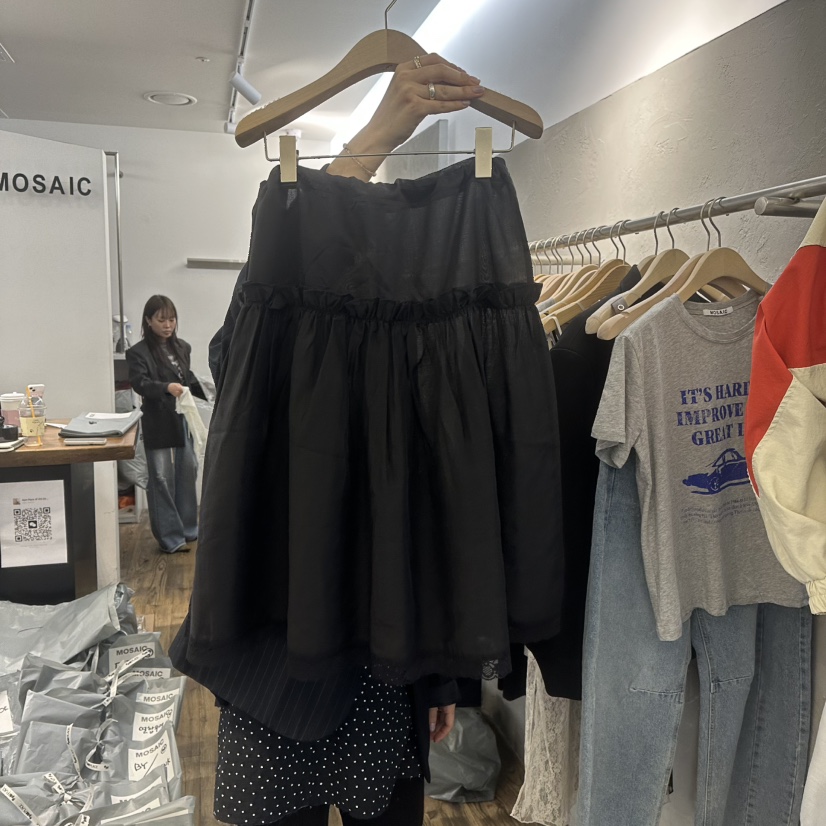 MOSAIC東大門直郵女士新款休閑職業真品熱賣半身裙中短裙透視MOSAIC半身裙/中短裙