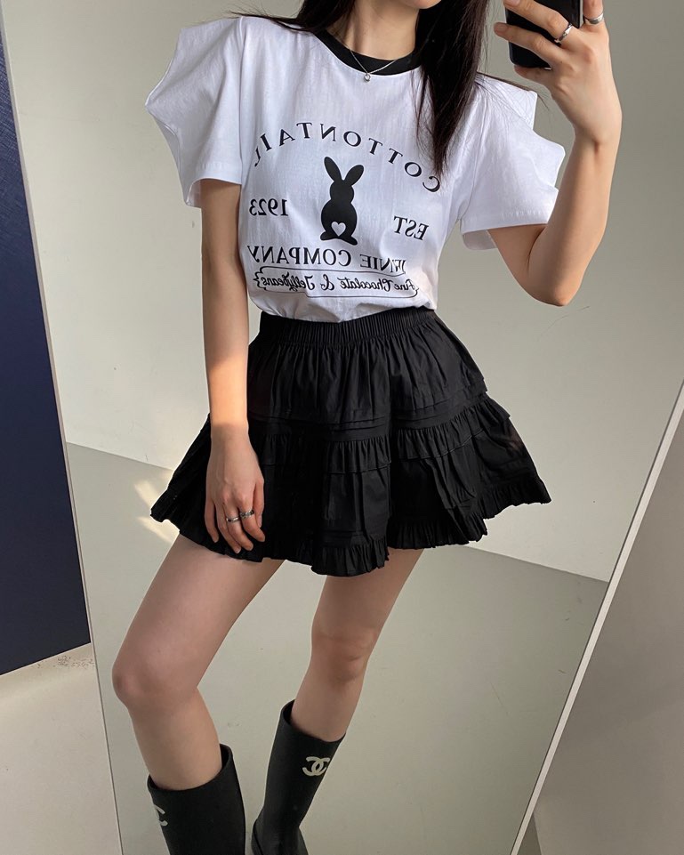 JENNIE東大門代購女裝新品休閑推薦職業人氣真品25春夏T恤兔子JENNIE/VENEFITT恤