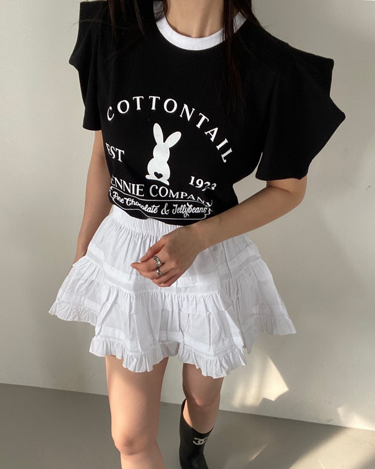 JENNIE東大門代購女裝新品休閑推薦職業人氣真品25春夏T恤兔子JENNIE/VENEFITT恤
