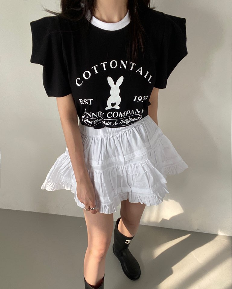 JENNIE東大門代購女裝新品休閑推薦職業人氣真品25春夏T恤兔子JENNIE/VENEFITT恤