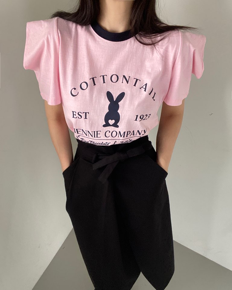 JENNIE東大門代購女裝新品休閑推薦職業人氣真品25春夏T恤兔子JENNIE/VENEFITT恤