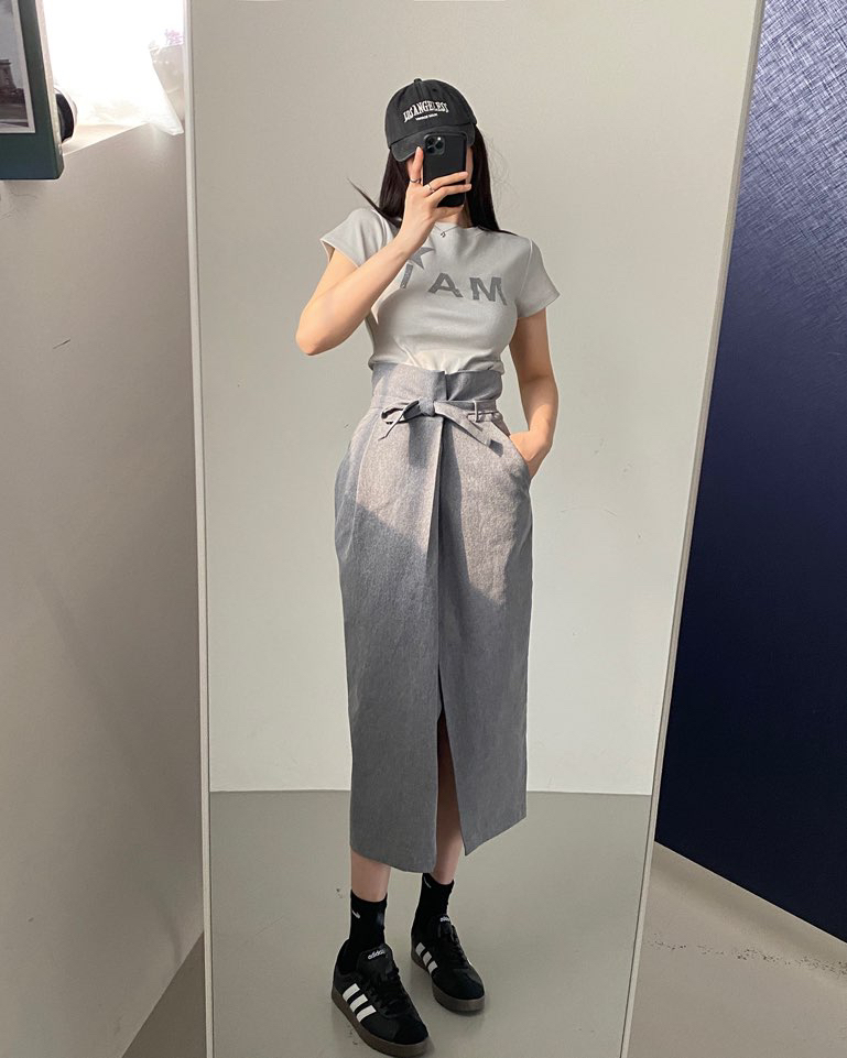 JENNIE東大門實拍女士新款休閑25春夏職業時尚人氣真品長裙JENNIE/VENEFIT長裙
