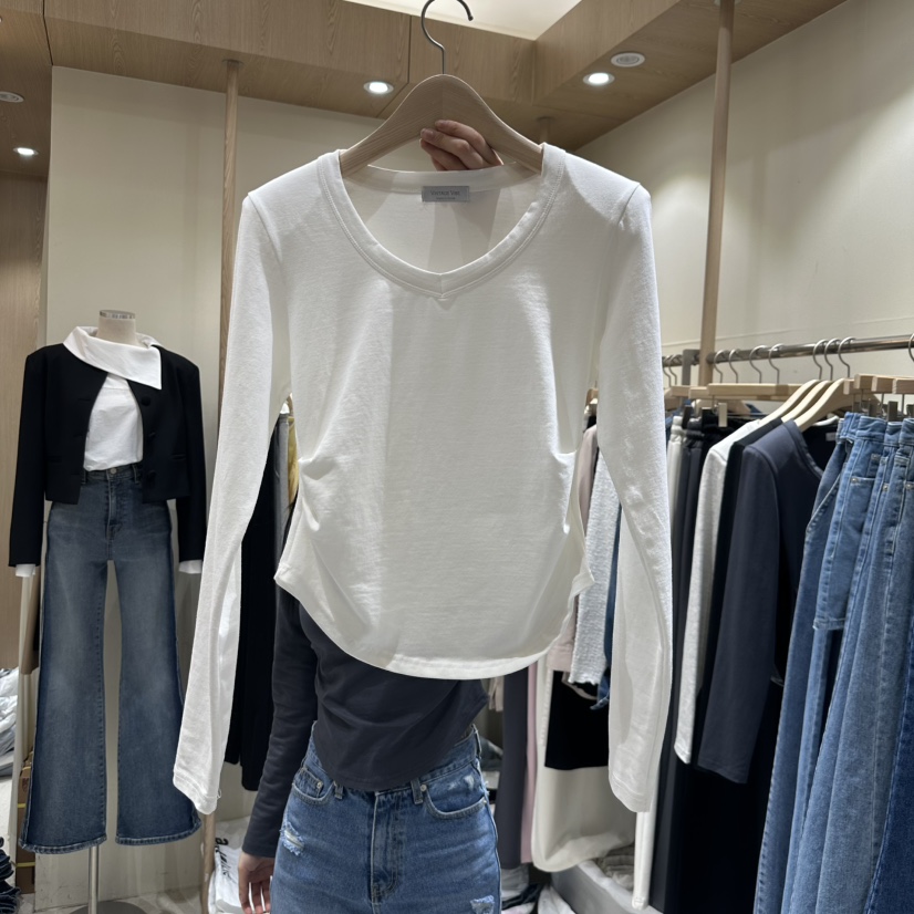 VINTAGE VIBE東大門代購女裝新品25春夏熱賣推薦職業長袖T恤VINTAGE VIBE長袖T恤