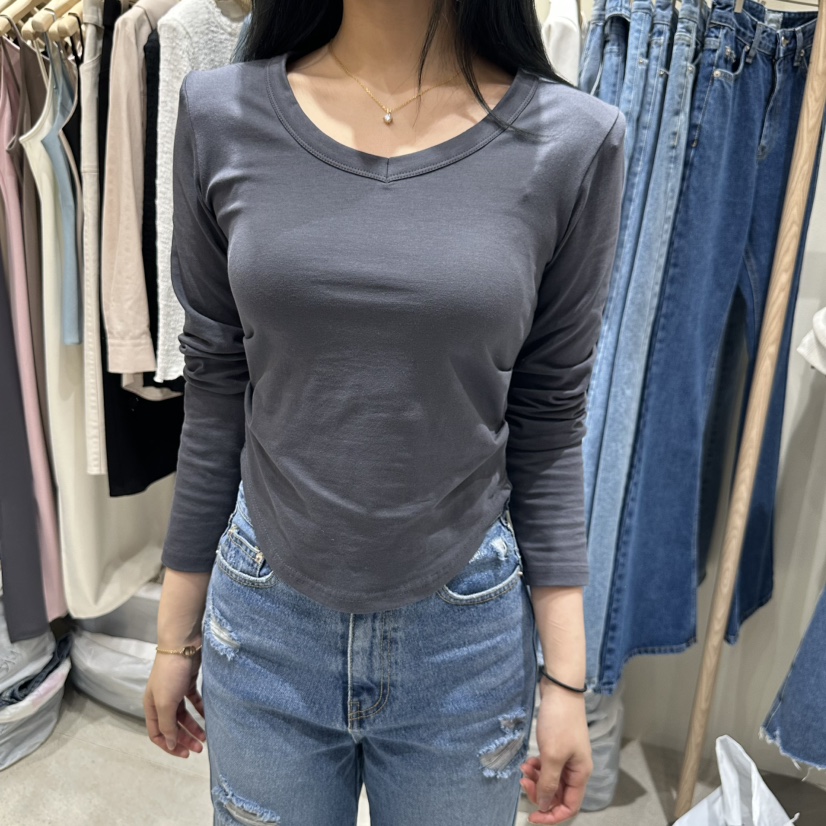 VINTAGE VIBE東大門代購女裝新品25春夏熱賣推薦職業長袖T恤VINTAGE VIBE長袖T恤圖色4