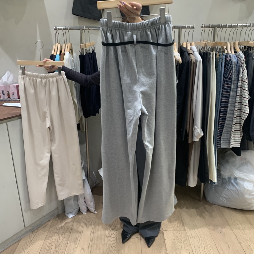 LAKE-A東大門實拍女士新品熱賣時尚25春夏真品休閑褲含腰帶Lake side休閑褲