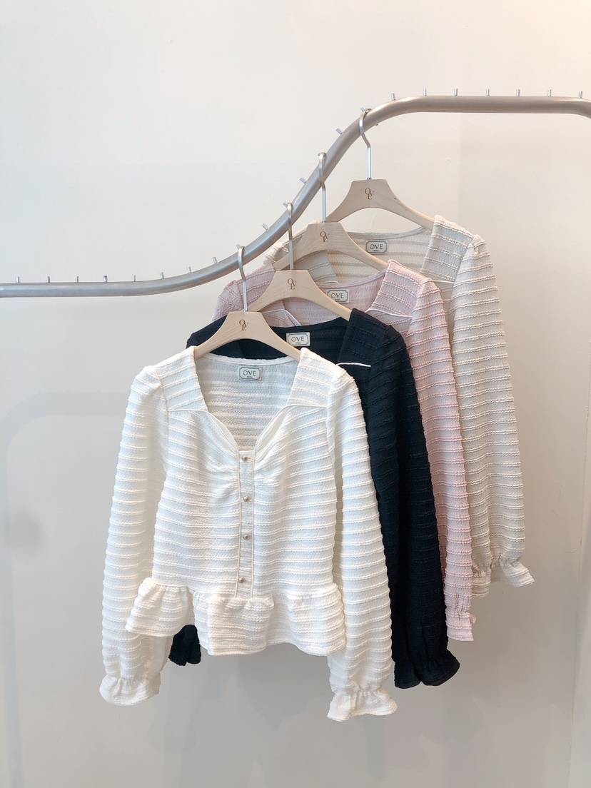 OVE韓國直郵女裝新款推薦職業時尚真品休閑熱賣人氣襯衫蕾絲衫OVE襯衫/蕾絲衫