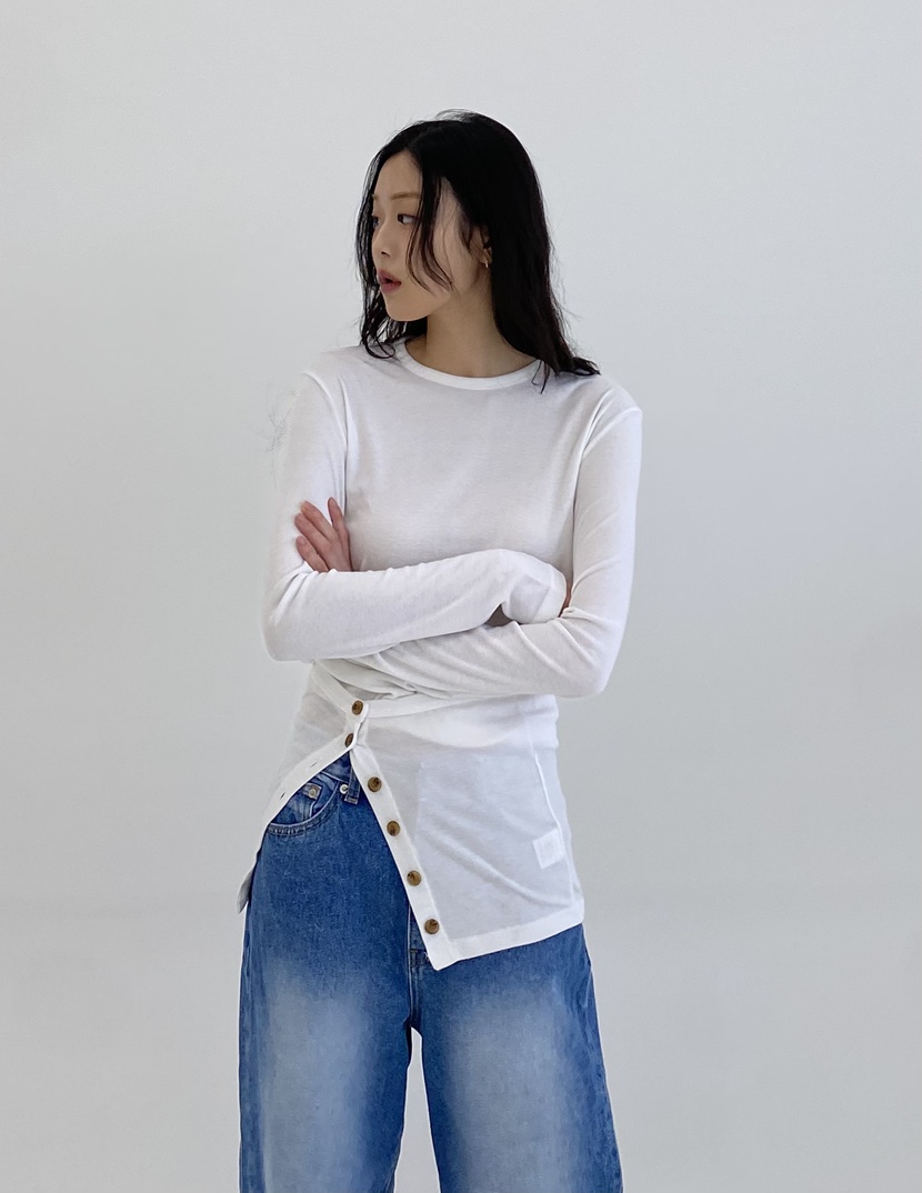 A.VER韓國直郵㊣東大門實拍女裝新款人氣職業時尚推薦長袖T恤A.VER長袖T恤