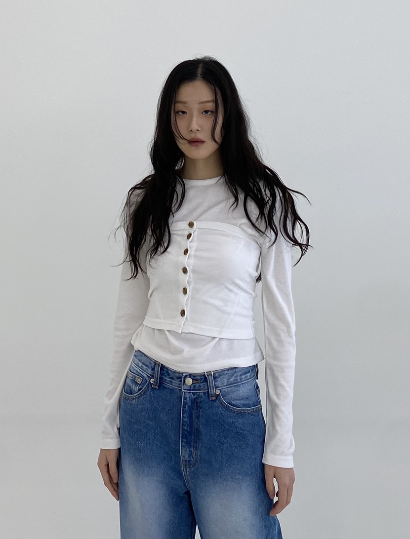 A.VER韓國直郵㊣東大門實拍女裝新款人氣職業時尚推薦長袖T恤A.VER長袖T恤