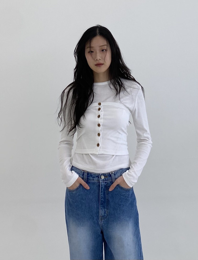 A.VER韓國直郵㊣東大門實拍女裝新款人氣職業時尚推薦長袖T恤A.VER長袖T恤