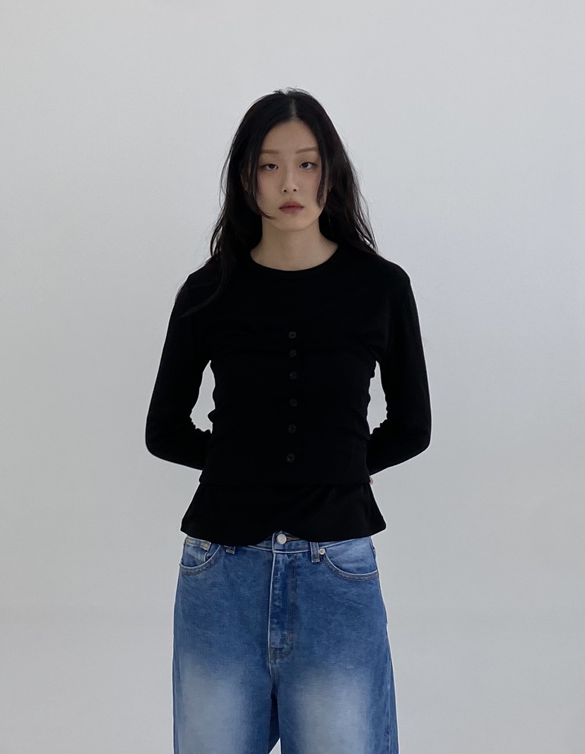 A.VER韓國直郵㊣東大門實拍女裝新款人氣職業時尚推薦長袖T恤A.VER長袖T恤