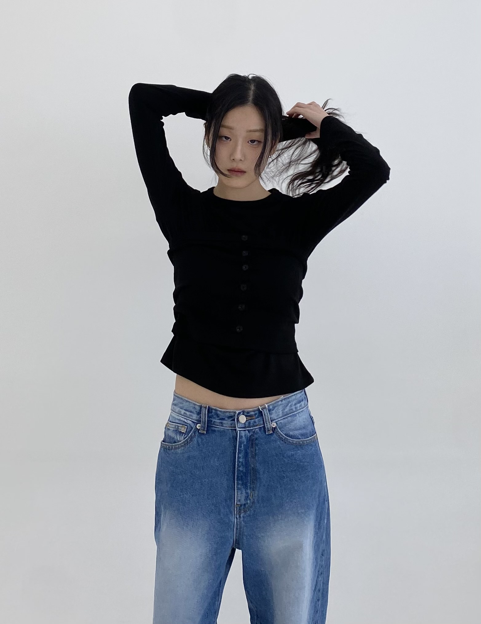 A.VER韓國直郵㊣東大門實拍女裝新款人氣職業時尚推薦長袖T恤A.VER長袖T恤