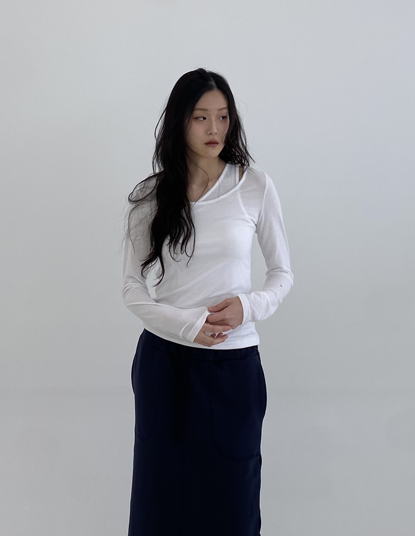 A.VER韓國直郵㊣東大門實拍女裝新款25春夏職業熱賣長袖T恤A.VER長袖T恤