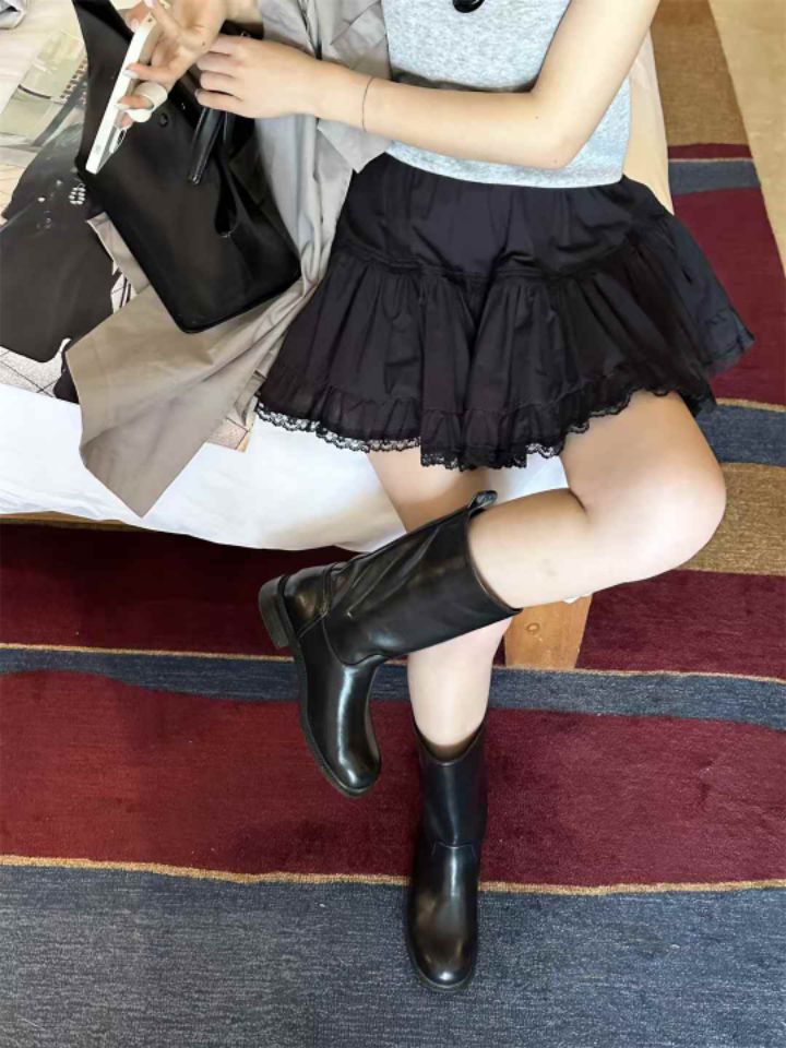 FEMME韓國直郵㊣東大門實拍女裝新品人氣熱賣時尚短裙荷葉邊FEMME短裙