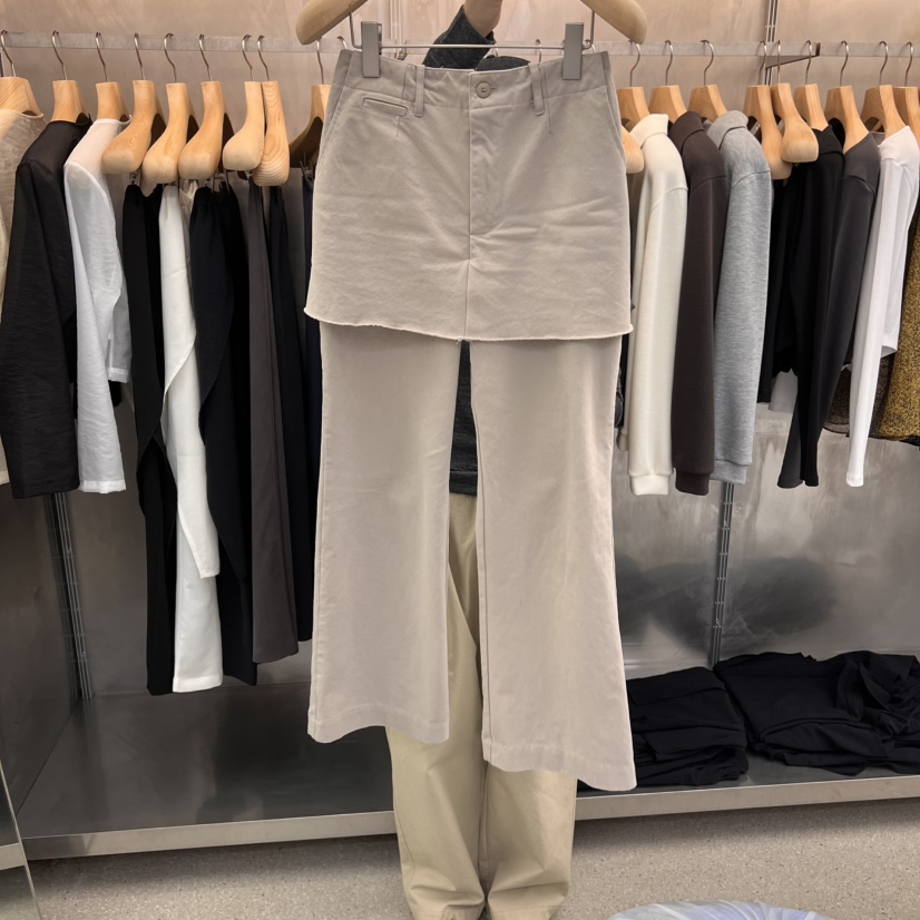 ESSENCE直郵韓國代購㊣女裝新品職業25春夏熱賣人氣裙褲假兩件ESSENCE裙褲圖色1