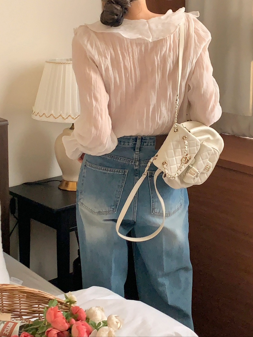 CRONG韓國直郵㊣女裝新款休閑人氣職業推薦時尚襯衫蕾絲衫修身CRONG襯衫/蕾絲衫