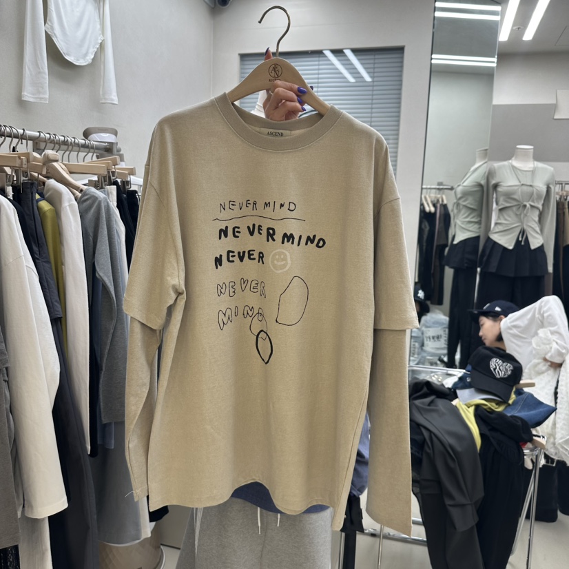 ASCEND韓國直郵㊣女裝新品人氣推薦熱賣職業25春夏衛衣假兩件ASCEND衛衣圖色2