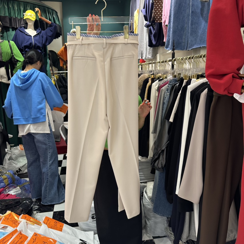 3COLOR直郵韓國代購㊣女裝新款休閑休閑褲含腰帶Three color休閑褲