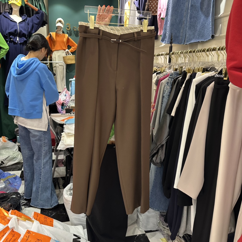 3COLOR直郵韓國代購㊣女裝新款休閑休閑褲含腰帶Three color休閑褲圖色2