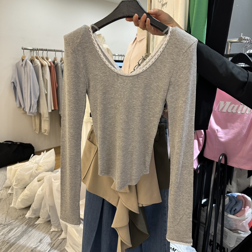 RARE CLOSET韓國㊣直郵東大門代購女裝新款推薦熱賣長袖T恤RARE CLOSET長袖T恤