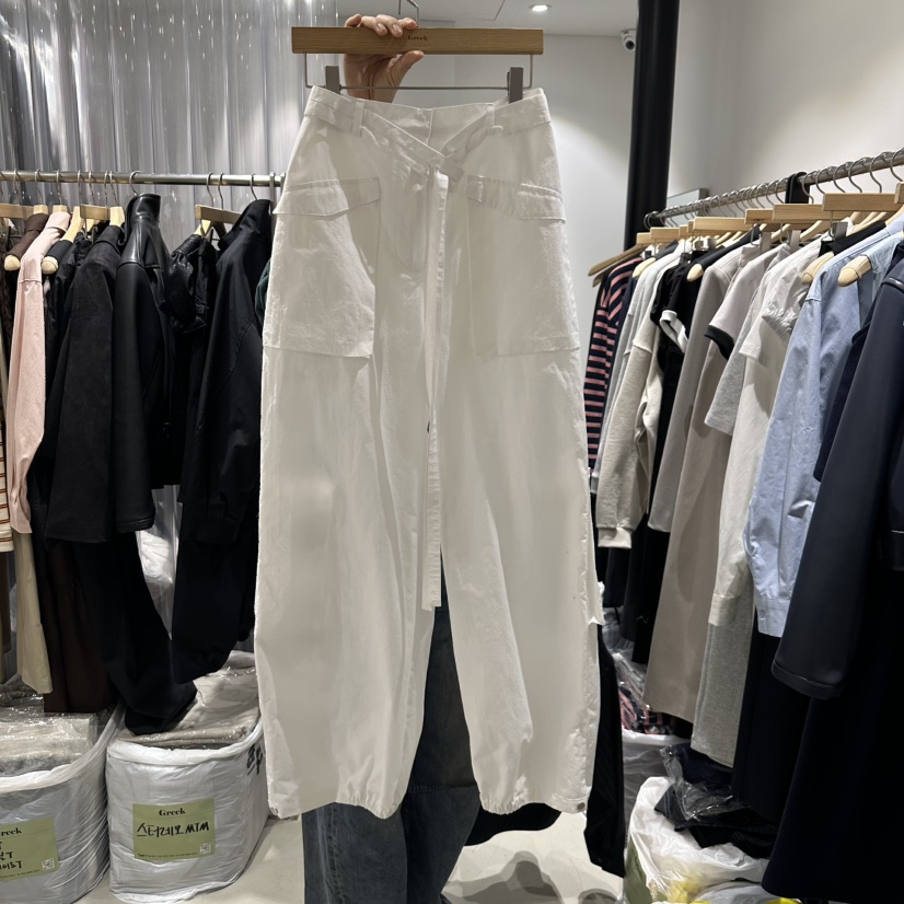 GREEK直郵韓國代購㊣女裝新品25春夏休閑熱賣推薦休閑褲含腰帶GREEK休閑褲圖色1