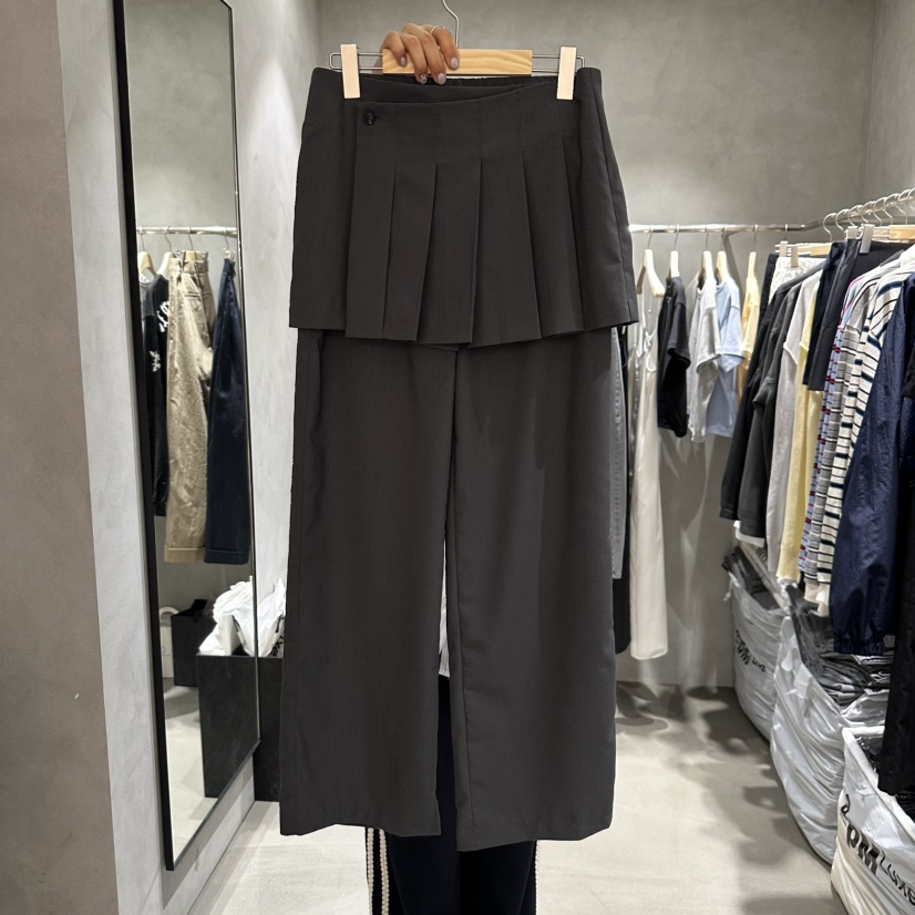 X-MOOD韓國直郵㊣東大門實拍女裝新品休閑推薦職業裙褲褶皺X-MOOD裙褲
