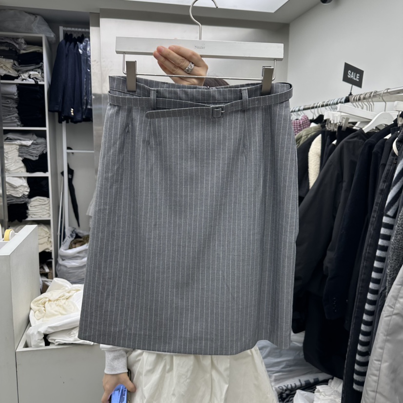 NEUTER韓國㊣直郵東大門代購女裝新品推薦休閑職業短裙含腰帶NEUTER短裙圖色3