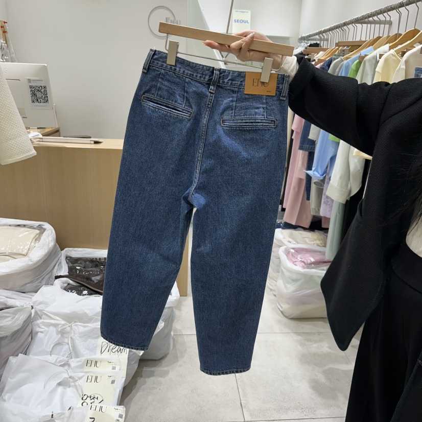 EN.U韓國㊣直郵東大門代購女裝新品人氣熱賣時尚推薦牛仔褲EN.U牛仔褲