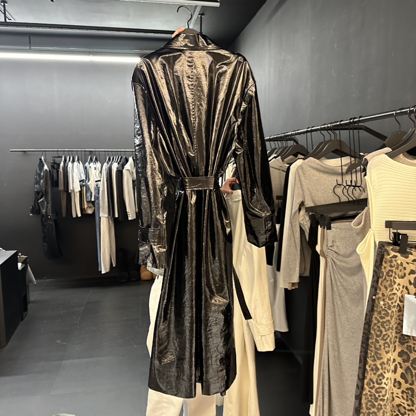 PROJECT WAVE-P韓國㊣直郵東大門代購女裝新款職業長款風衣含腰帶PROJECT WAVE長款風衣