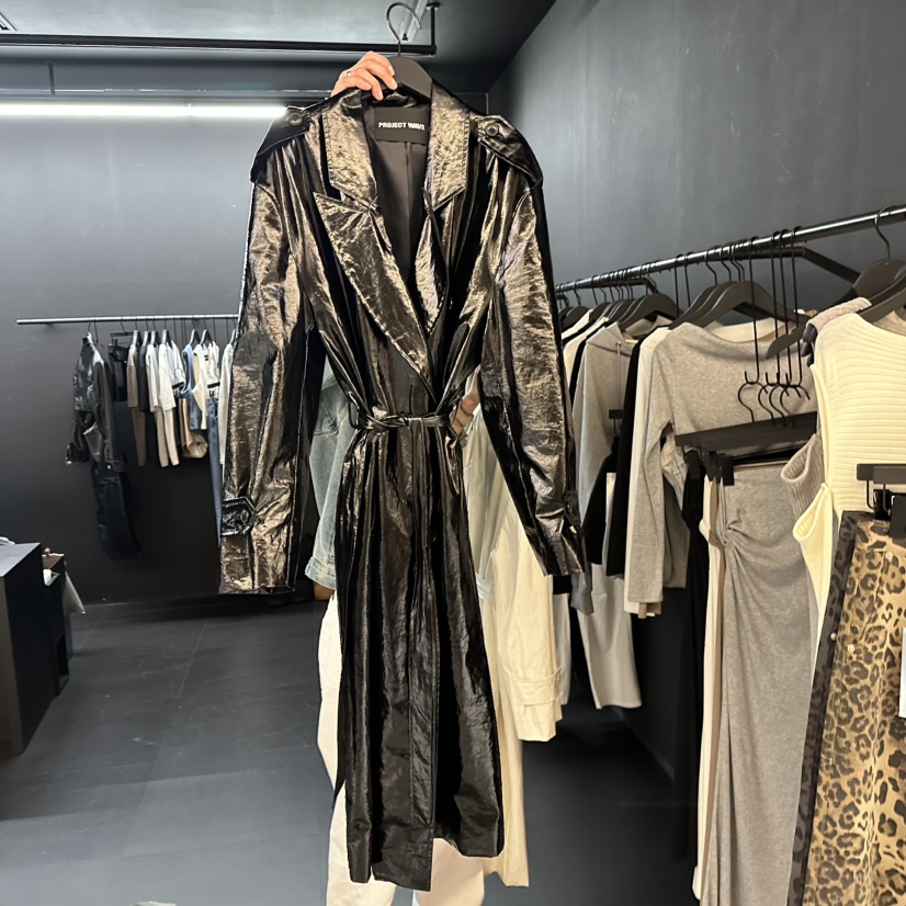 PROJECT WAVE-P韓國㊣直郵東大門代購女裝新款職業長款風衣含腰帶PROJECT WAVE長款風衣圖色1