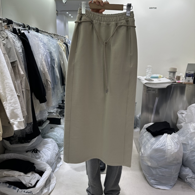 ASHTOE直郵韓國代購㊣女裝新款熱賣休閑人氣時尚長裙含腰繩ASHTOE長裙圖色2