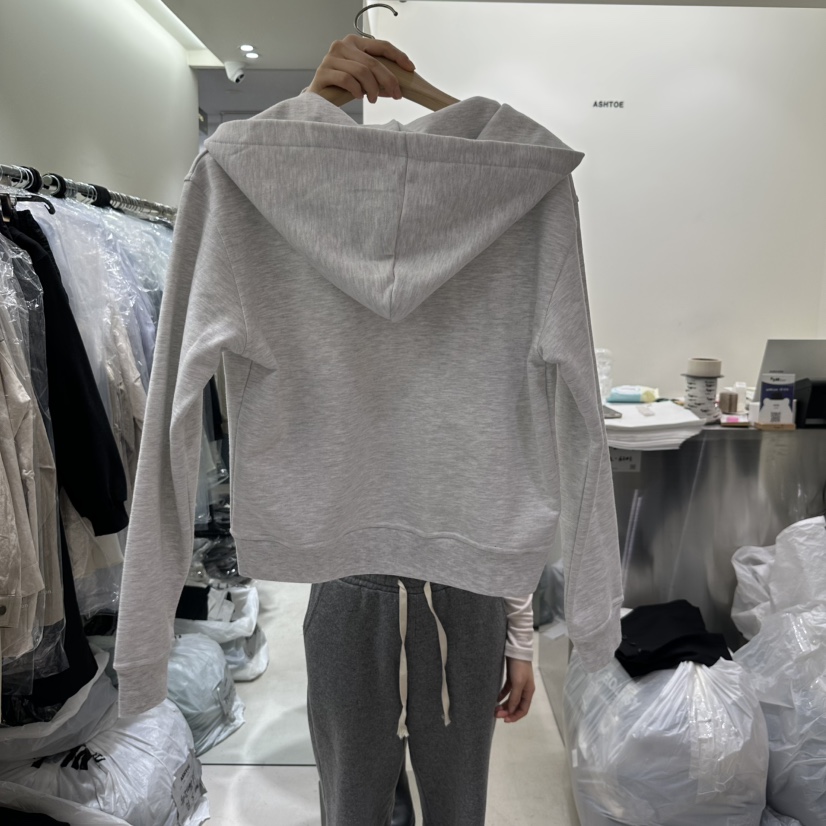 ASHTOE直郵韓國代購㊣女裝新品25春夏推薦休閑衛衣拉鏈連帽ASHTOE衛衣