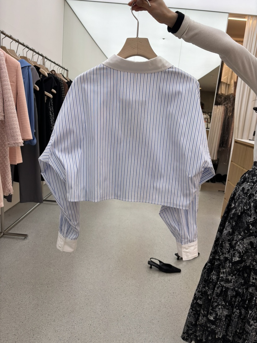 JUJU直郵韓國代購㊣女裝新品休閑熱賣人氣時尚25春夏襯衫蕾絲衫JUJU襯衫/蕾絲衫