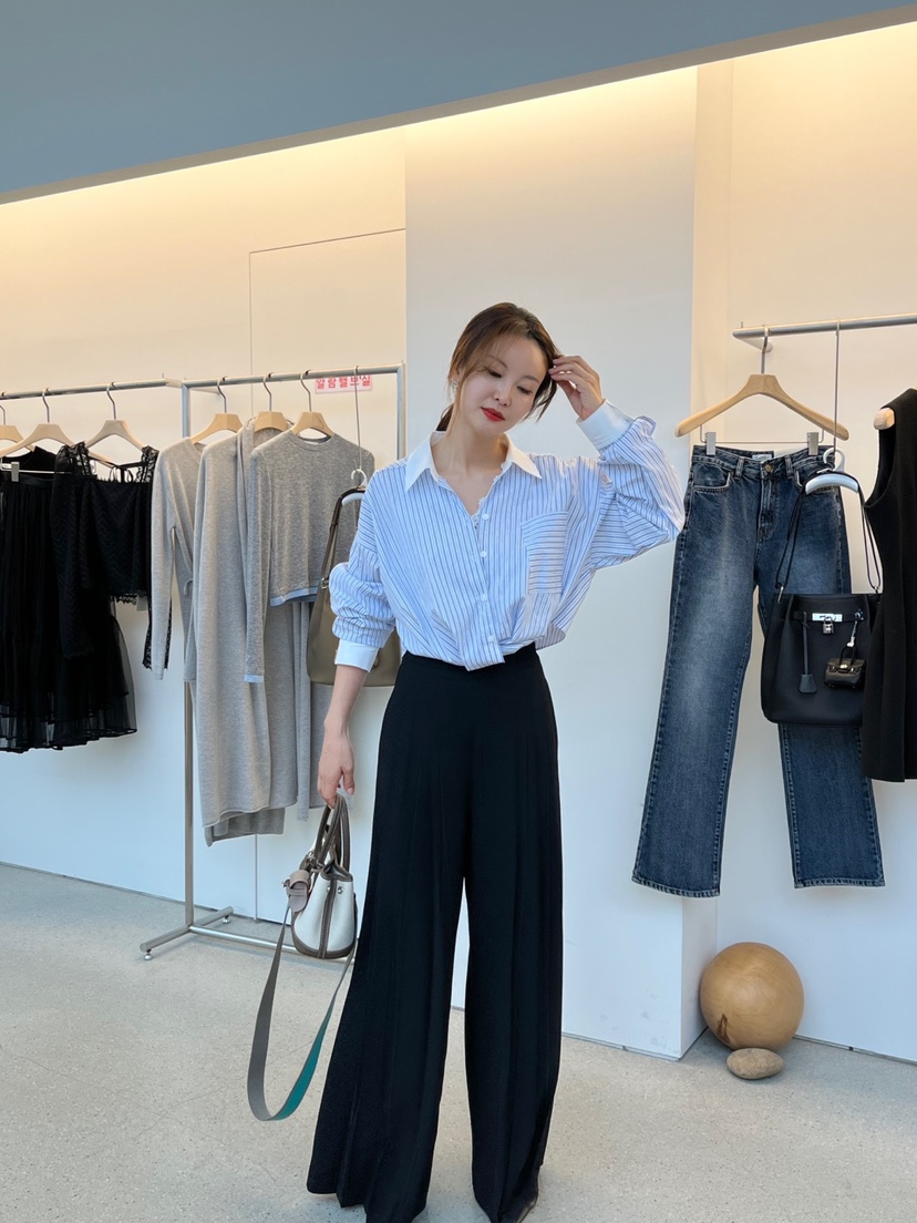 JUJU直郵韓國代購㊣女裝新品休閑熱賣人氣時尚25春夏襯衫蕾絲衫JUJU襯衫/蕾絲衫