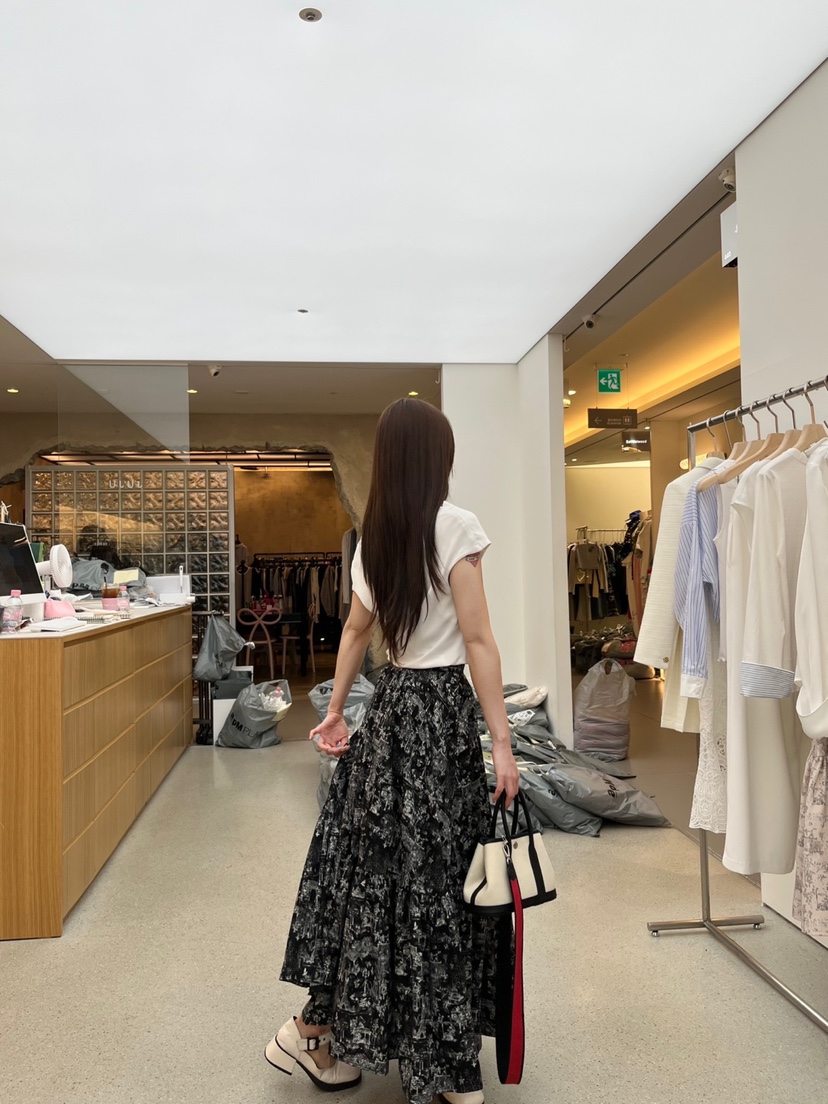 JUJU東大門代購女士新款人氣時尚休閑推薦25春夏熱賣職業長裙JUJU長裙