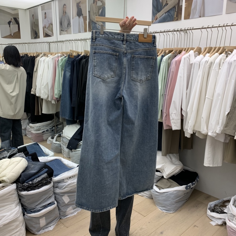 MOI-A韓國㊣直郵東大門代購女裝新款人氣休閑25春夏牛仔褲MOI-A牛仔褲