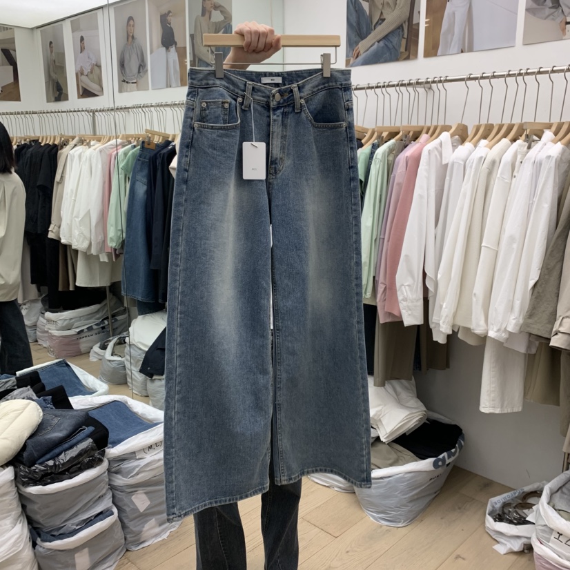 MOI-A韓國㊣直郵東大門代購女裝新款人氣休閑25春夏牛仔褲MOI-A牛仔褲圖色1