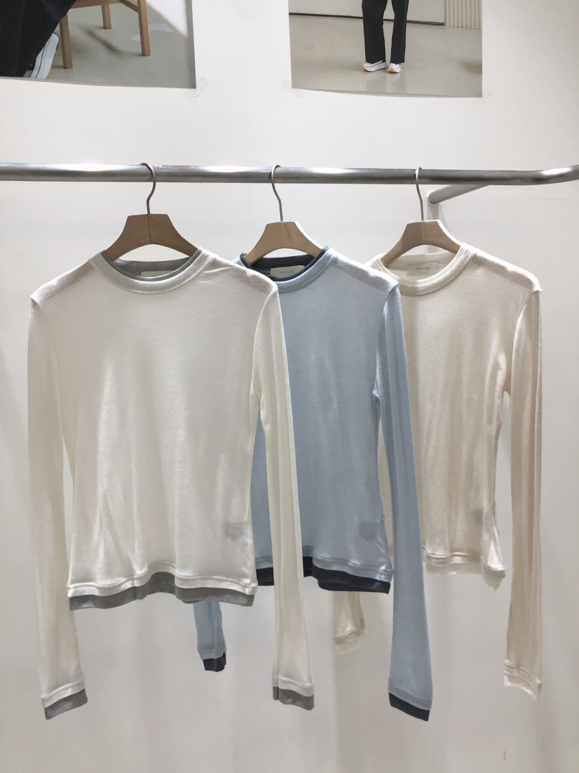 BIENBIEN韓國直郵㊣女裝新品職業25春夏休閑人氣時尚長袖T恤EYEL長袖T恤